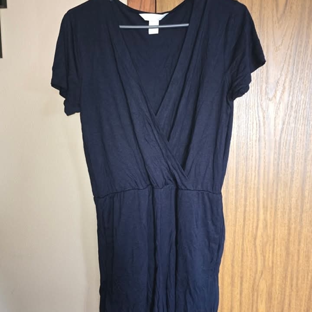 Navy Blue Short Sleeve Dress